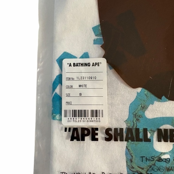 BAPE x Van Gogh Museum Ape Head Canvas Art VI Tee White (Limited Edition) S - Picture 5 of 5